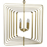 Dimaclema Metal Small Chandelier With Brass Finish-Chandeliers-Noir-LOOMLAN