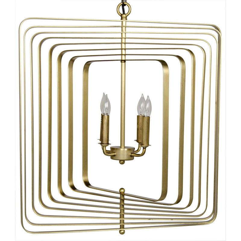 Dimaclema Metal Small Chandelier With Brass Finish-Chandeliers-Noir-LOOMLAN