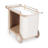 Dinda Wooden Modern Leather Bar Cart