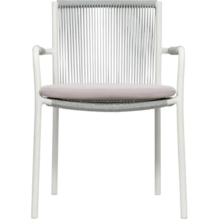 Dining Arm Chair Set of Two - White Outdoor-Outdoor Dining Chairs-Seasonal Living-LOOMLAN