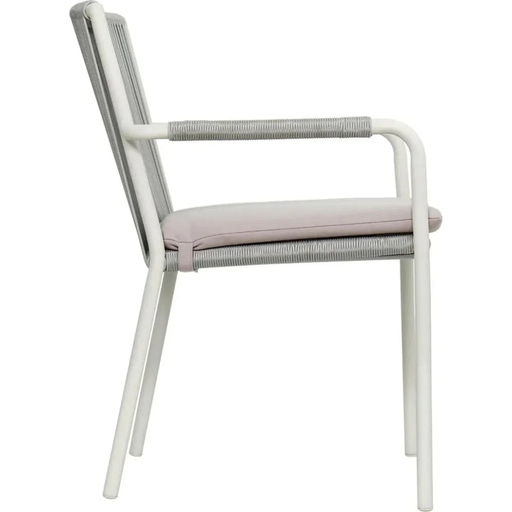 Dining Arm Chair Set of Two - White Outdoor-Outdoor Dining Chairs-Seasonal Living-LOOMLAN