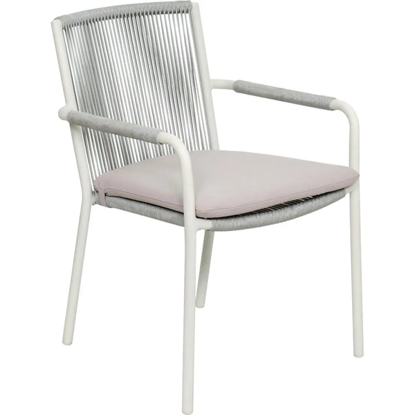 Dining Arm Chair Set of Two - White Outdoor