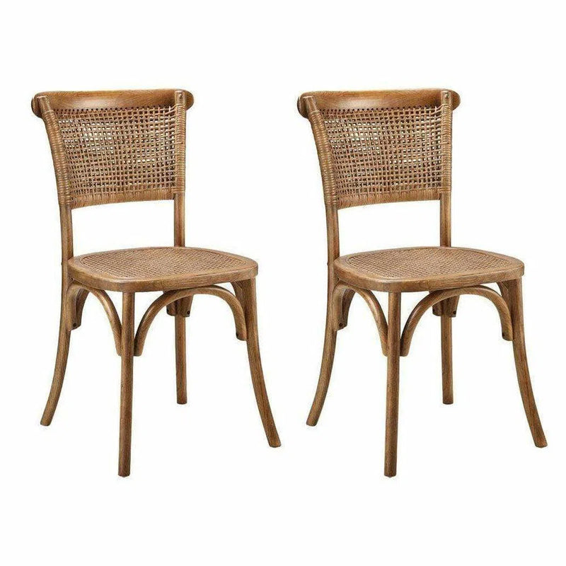 Dining Chair (Set Of 2) Brown Rustic Dining Chairs LOOMLAN By Moe's Home