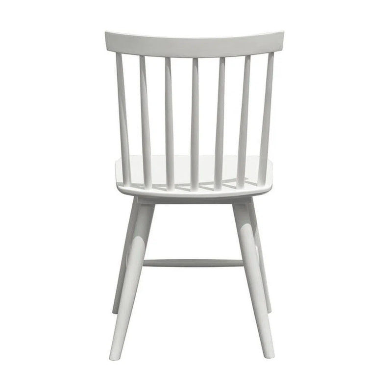 Dining Chair White 2PC Set Wood Seat With Wood Base Slatback Dining Chairs LOOMLAN By LHIMPORTS