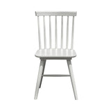 Dining Chair White 2PC Set Wood Seat With Wood Base Slatback Dining Chairs LOOMLAN By LHIMPORTS