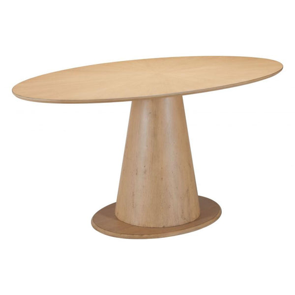 Disque Natural Wooden Oval Dining Table