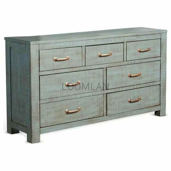 Distressed Blue Ranch House Dresser - LOOMLAN - Sunny D - Dressers