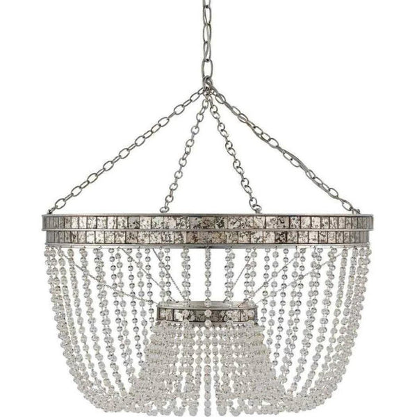 Distressed Silver Leaf Highbrow Chandelier