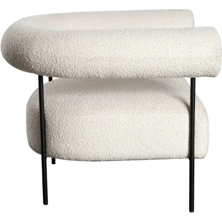 District Accent Chair in Ivory Boucle Fabric - LOOMLAN - Diamond Sofa - Accent Chairs