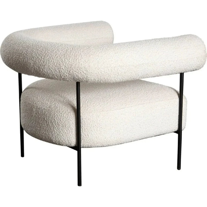 District Accent Chair in Ivory Boucle Fabric - LOOMLAN - Diamond Sofa - Accent Chairs
