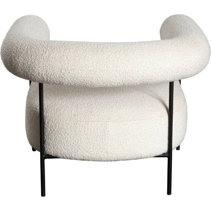 District Accent Chair in Ivory Boucle Fabric - LOOMLAN - Diamond Sofa - Accent Chairs