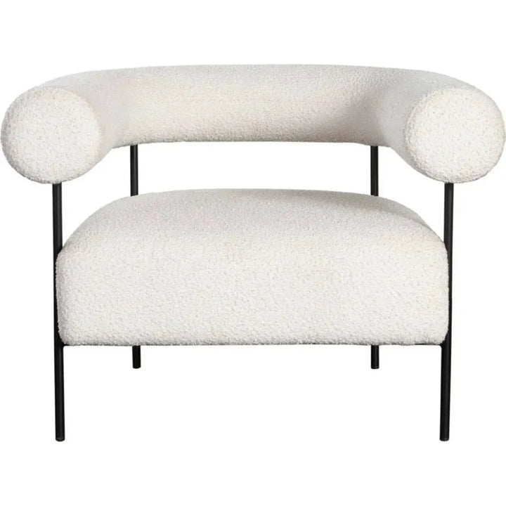 District Accent Chair in Ivory Boucle Fabric - LOOMLAN - Diamond Sofa - Accent Chairs