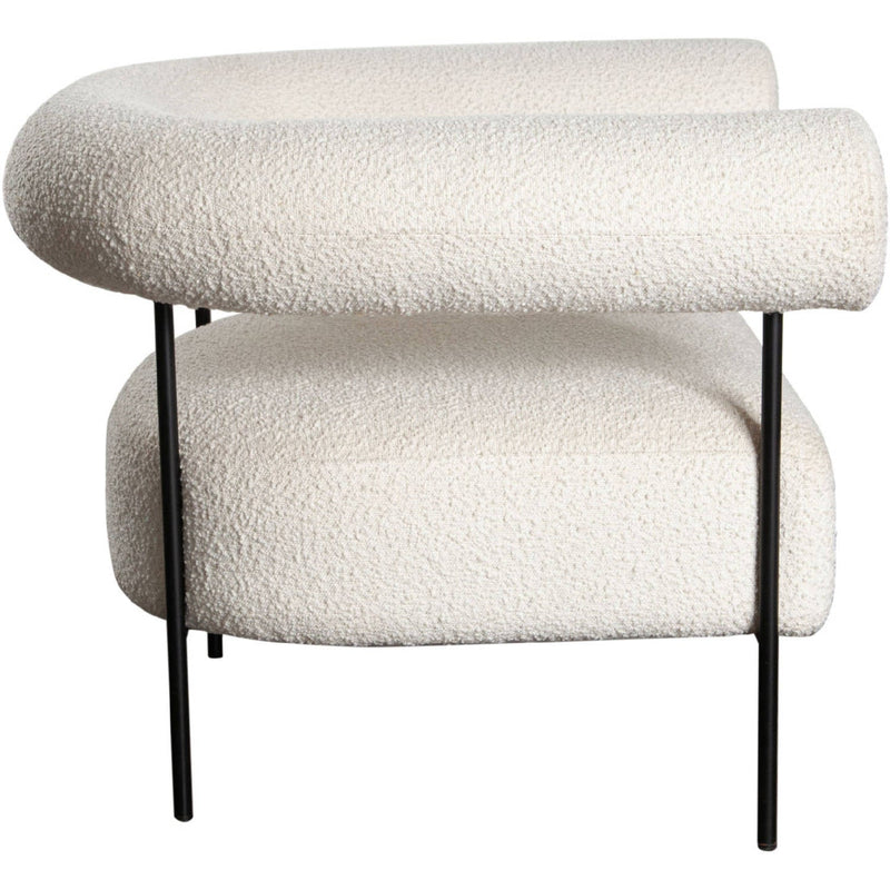 District Accent Chair in Ivory Boucle Fabric-Club Chairs-Diamond Sofa-LOOMLAN