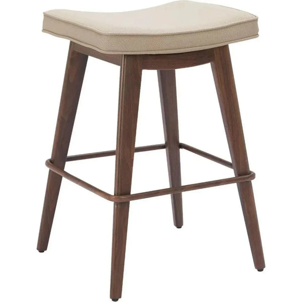 Divat Wood and Steel Beige Counter Stool 2PC - LOOMLAN - Zuo Modern - Counter Stools