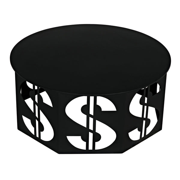 Dollar Coffee Table, Black Steel-Coffee Tables-Noir-LOOMLAN