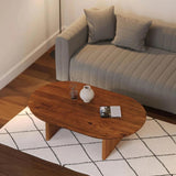 Domingo MidcenturyOval Coffee Table-Coffee Tables-LH Imports-LOOMLAN