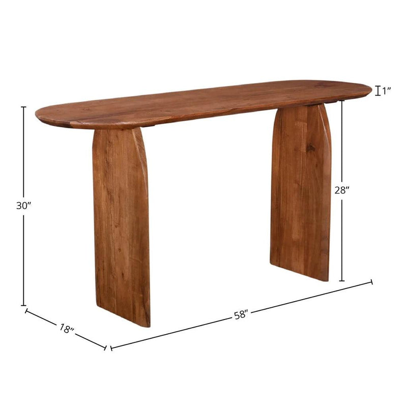 Domingo Wooden Oval Console Table-Console Tables-LH Imports-LOOMLAN