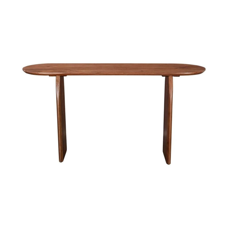 Domingo Wooden Oval Console Table-Console Tables-LH Imports-LOOMLAN