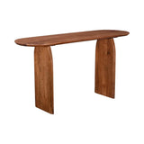 Domingo Wooden Oval Console Table-Console Tables-LH Imports-LOOMLAN