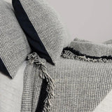 Oreo Grey and Black Cotton Throw Blanket For Bed With Shams