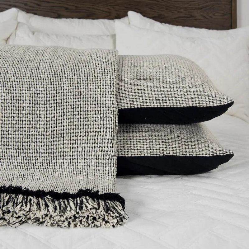 Oreo Grey and Black Cotton Throw Blanket For Bed With Shams