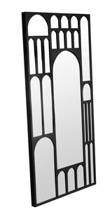 Doorway Mirror, Black Steel-Wall Mirrors-Noir-LOOMLAN