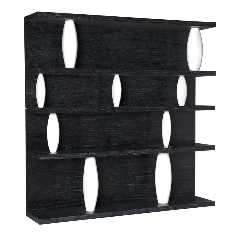 Dorian Wood Shelving-Wall Shelves & Ledgers-Noir-LOOMLAN