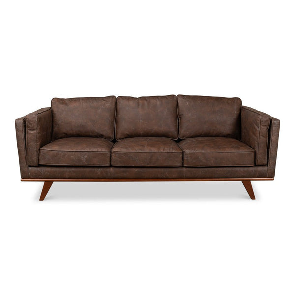 D'oro Leather Sofa Mid-Century Modern-Sofas & Loveseats-Sarreid-LOOMLAN