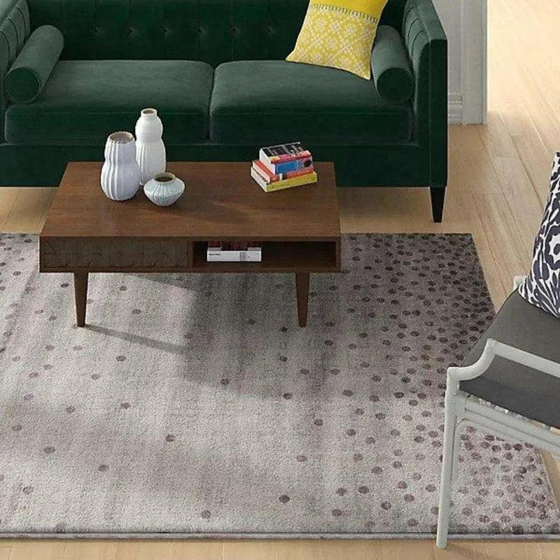 Dotto Bordeaux Grey Wine Handmade Area Rug