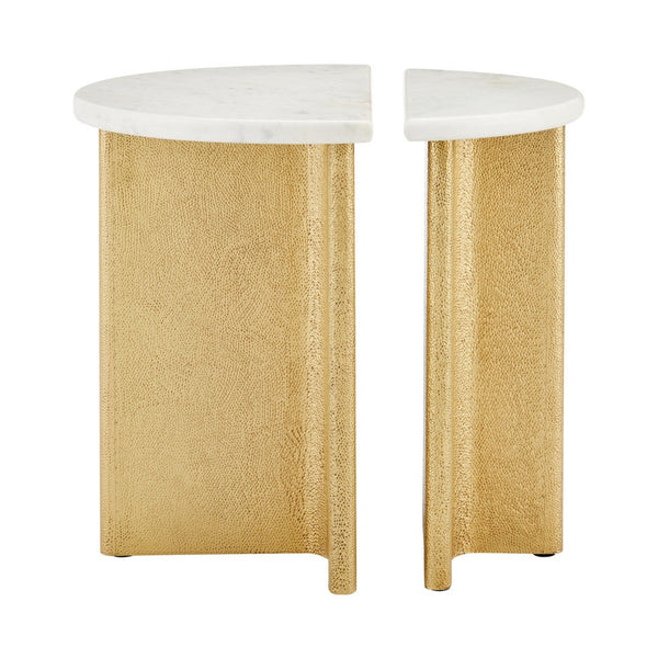 Doublet White Marble Top Accent Table (Set of 2)