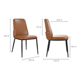  Douglas Brown Leather Dining Chair Brown Moe' Home
