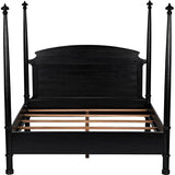 Douglas Four Poster Wood Black Bed Frame-Beds-Noir-LOOMLAN