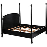 Douglas Four Poster Wood Black Bed Frame-Beds-Noir-LOOMLAN