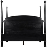 Douglas Four Poster Wood Black Bed Frame-Beds-Noir-LOOMLAN