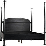 Douglas Four Poster Wood Black Bed Frame-Beds-Noir-Eastern King-LOOMLAN