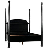 Douglas Four Poster Wood Black Bed Frame-Beds-Noir-Queen-LOOMLAN