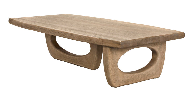 Douglas Wood Bleached Walnut Geometric Coffee Table-Coffee Tables-Noir-LOOMLAN