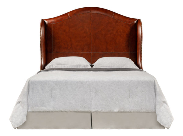 Dowry Equestrian Headboard Queen Genuine Leather (Headboard Only)-Beds-Sarreid-LOOMLAN