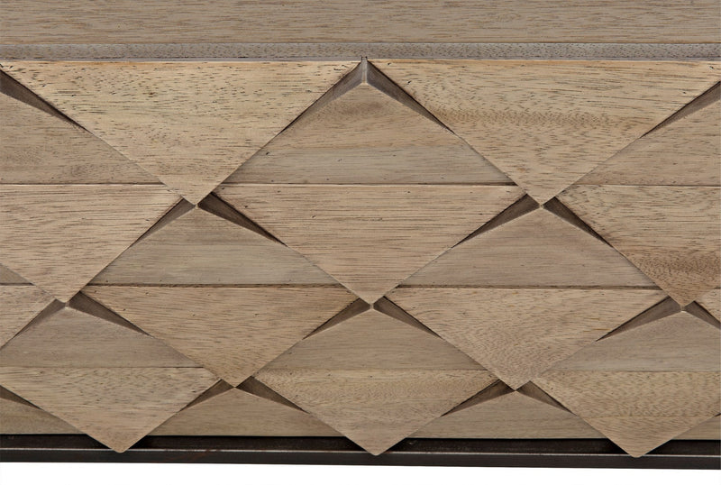 Draco Steel Stand Wood Sideboard-Sideboards-Noir-LOOMLAN