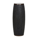 Dracus Drum Shaped Black Pedestal-Side Tables-Wildwood-LOOMLAN