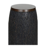 Dracus Drum Shaped Black Pedestal-Side Tables-Wildwood-LOOMLAN