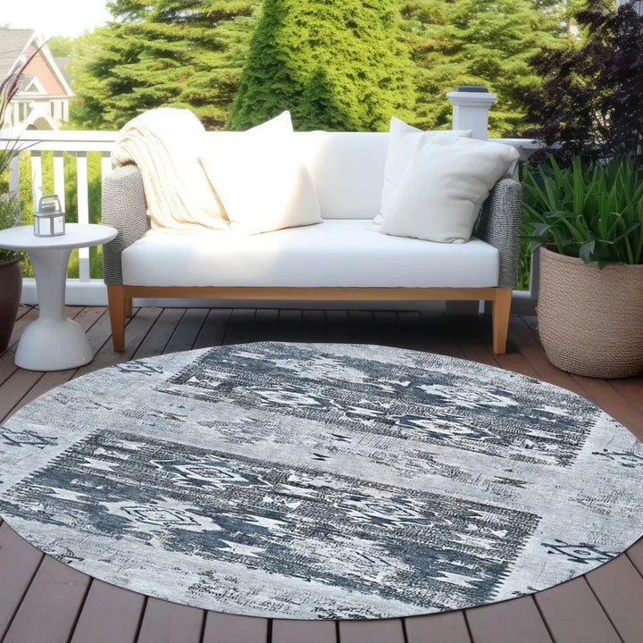 Draessa Blue Washable Indoor - Outdoor Rug - LOOMLAN - LOOMLAN Rugs - Outdoor Rugs