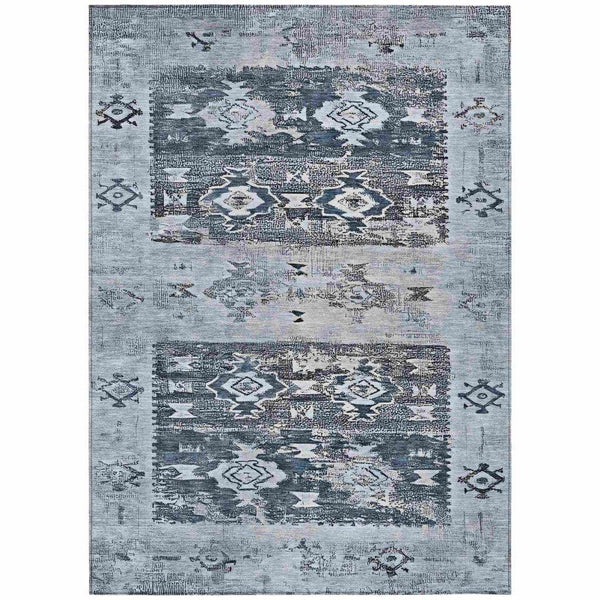Draessa Blue Washable Indoor - Outdoor Rug - LOOMLAN - LOOMLAN Rugs - Outdoor Rugs