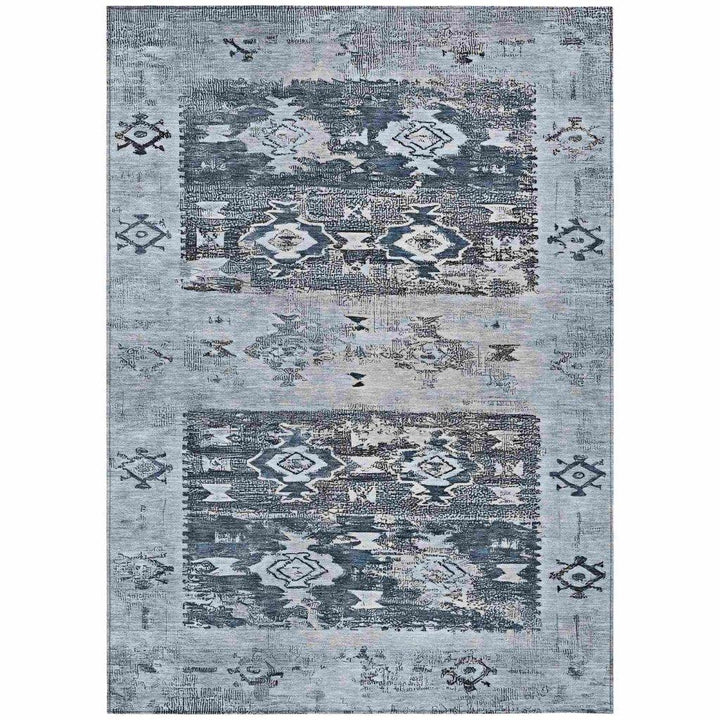 Draessa Blue Washable Indoor - Outdoor Rug - LOOMLAN - LOOMLAN Rugs - Outdoor Rugs