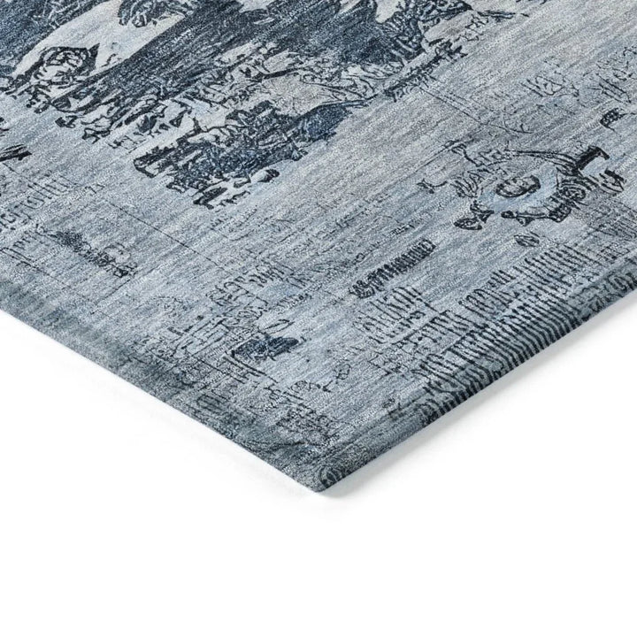 Draessa Blue Washable Indoor - Outdoor Rug - LOOMLAN - LOOMLAN Rugs - Outdoor Rugs