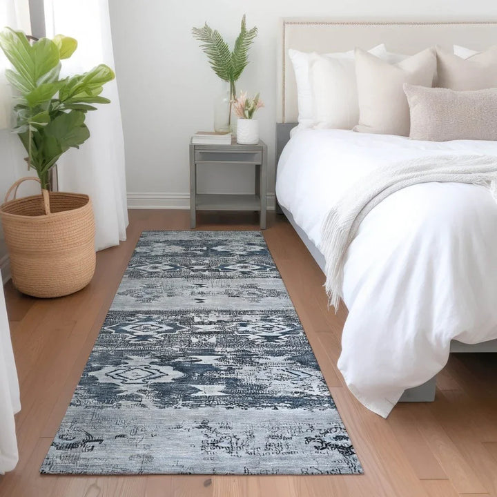 Draessa Blue Washable Indoor - Outdoor Rug - LOOMLAN - LOOMLAN Rugs - Outdoor Rugs