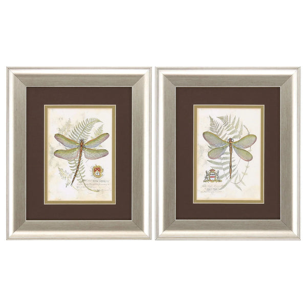 Dragonfly Neutral Framed Wall Art 2PC