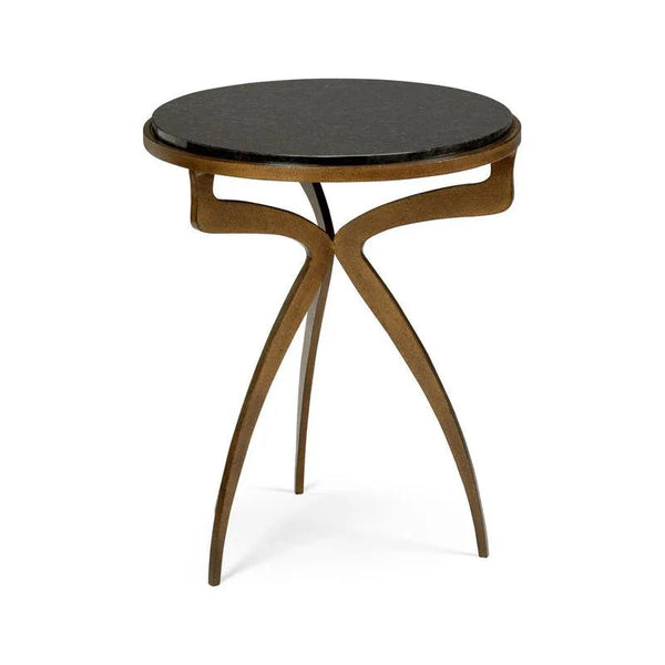 Drake Black Marble Top Round Side Table - LOOMLAN - Wildwood - Side Tables