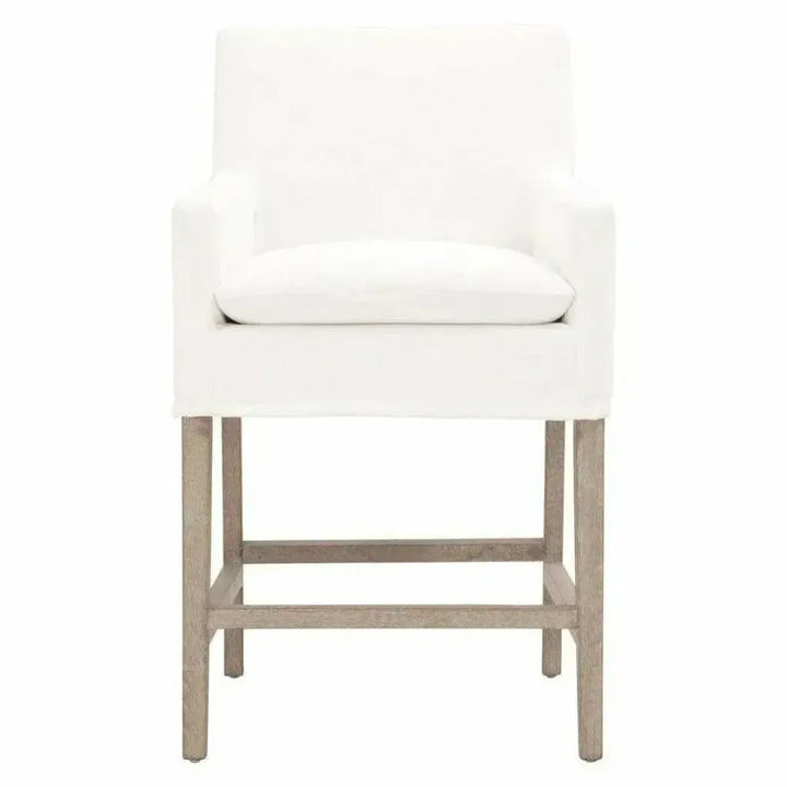 Drake Slipcover Counter Stool LiveSmart White - LOOMLAN - Essentials For Living - Counter Stools