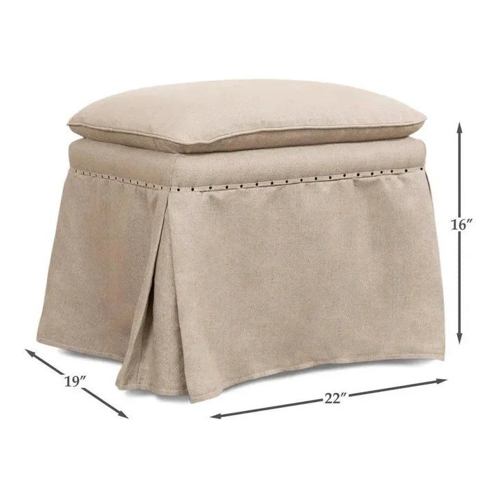 Draped Skirted Ottoman (Set of 2) - LOOMLAN - Sarreid - Ottomans